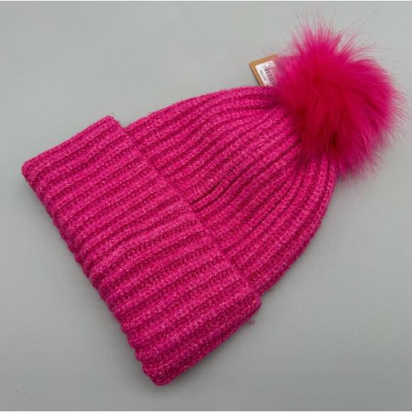 Steve Madden Beanie Womens One Size Pink Warm Cozy Modern Bright Vibrant Winter - Picture 4 of 5